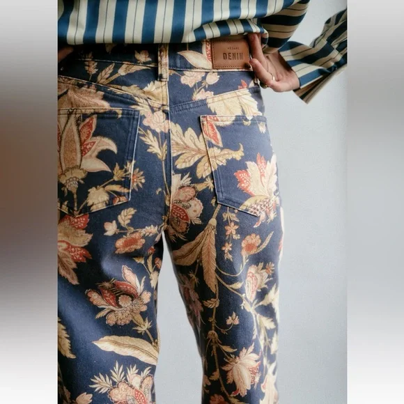 Sézane The Wide Leg Trouser- Never Ending Summer Print - Picture 3 of 6